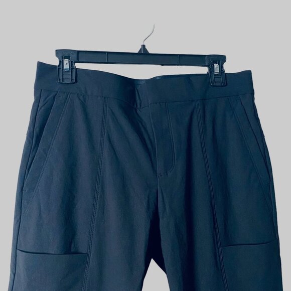 Athleta Hiking Black Zip Nylon Wander Stash Skinny Stretch Pants Women Size 6 - Picture 5 of 9